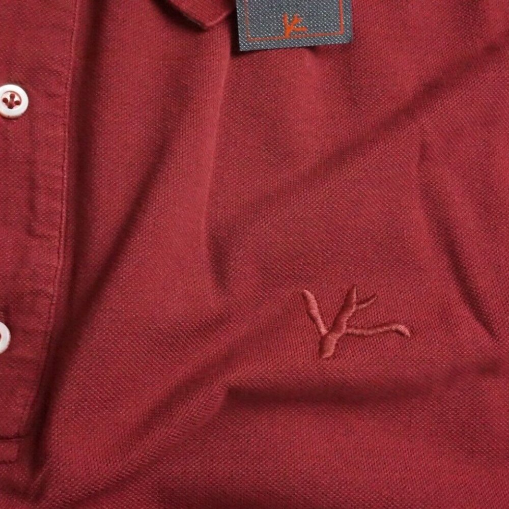 Isaia Merlot Red Coral Short Sleeve Cotton Polo Shirt 3xl  Brand New W Tags - Picture 2 of 7